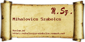 Mihalovics Szabolcs névjegykártya