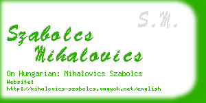 szabolcs mihalovics business card
